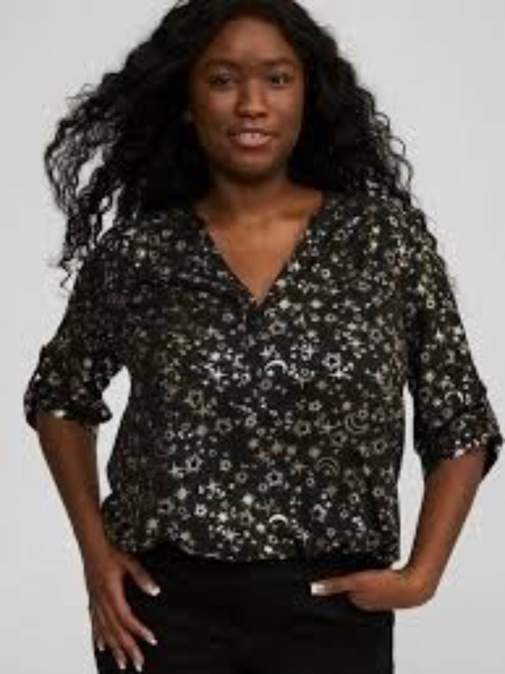Torrid 2X Moon Stars Print Harper Blouse